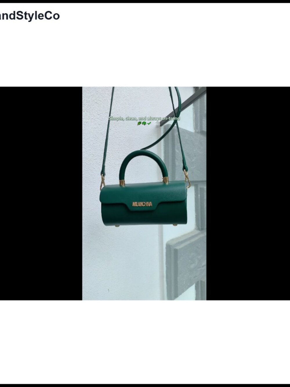 Vegan Leather Mini Barrel Top Handle Bag with Detachable Crossbody Strap - Picture 6 of 6